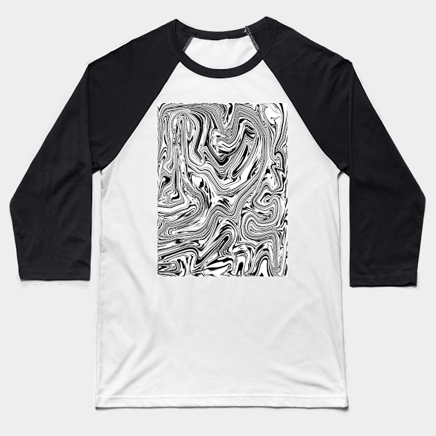 Abstract Black Strain Pattern Baseball T-Shirt by k-creatif